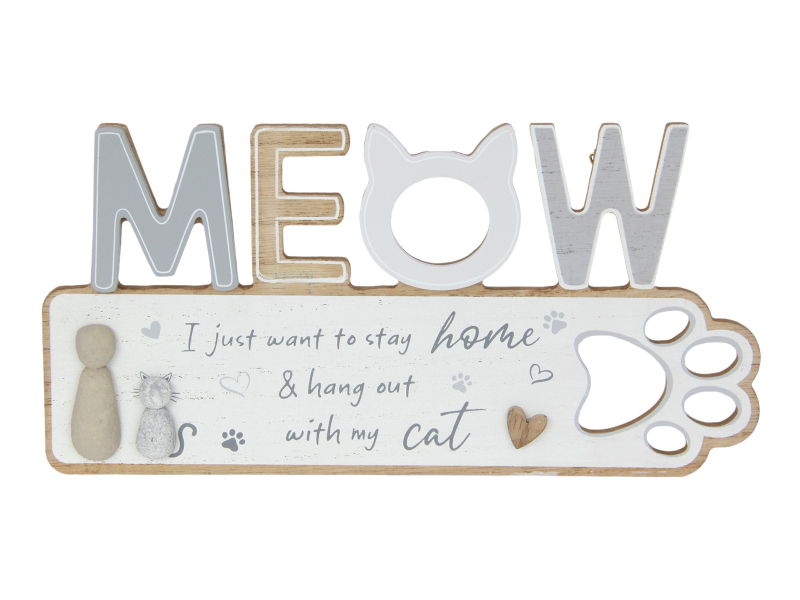 25cm Meow Paw Print Plaque