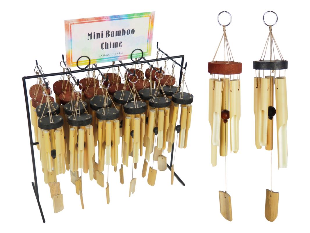 5 Tube Mini Bamboo Wind Chime 2 Asstd (24=Free Display)