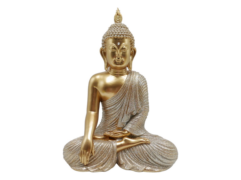 35cm Sitting Buddha in Gold/Silver Finish