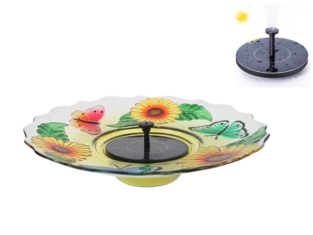 46cm Glass Garden Solar Fountain