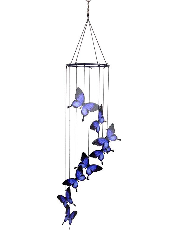 Metal 8-Pc Blue Ulysses B'Fly Windchime