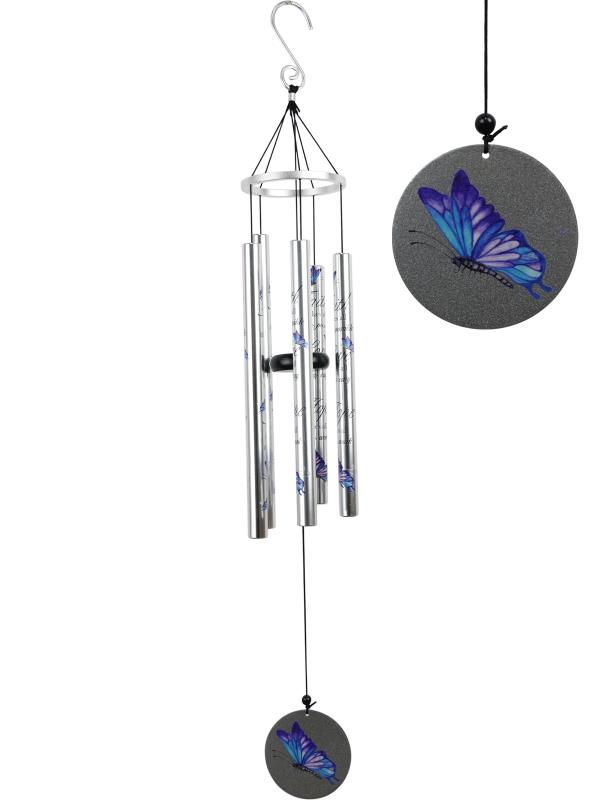91cm 5 Tube Butterfly with Wording Wind Chime