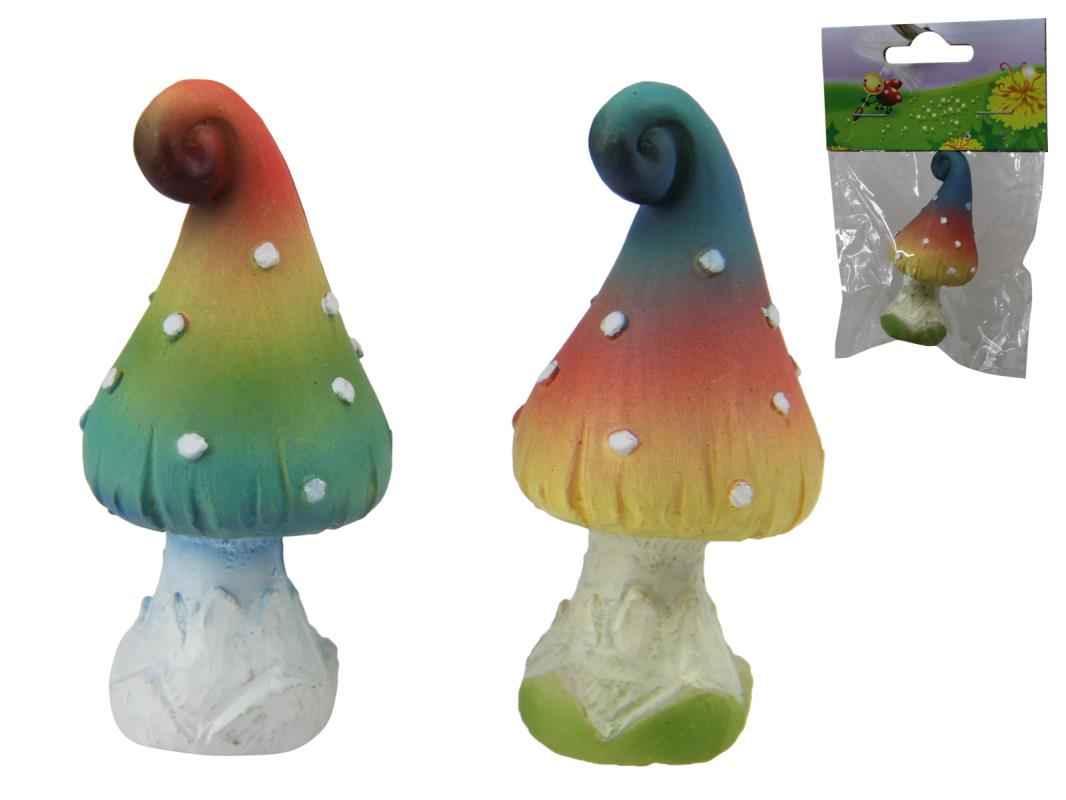 6cm Mini Rainbow Mushroom 2 Asstd (Hang Sell Packaging)