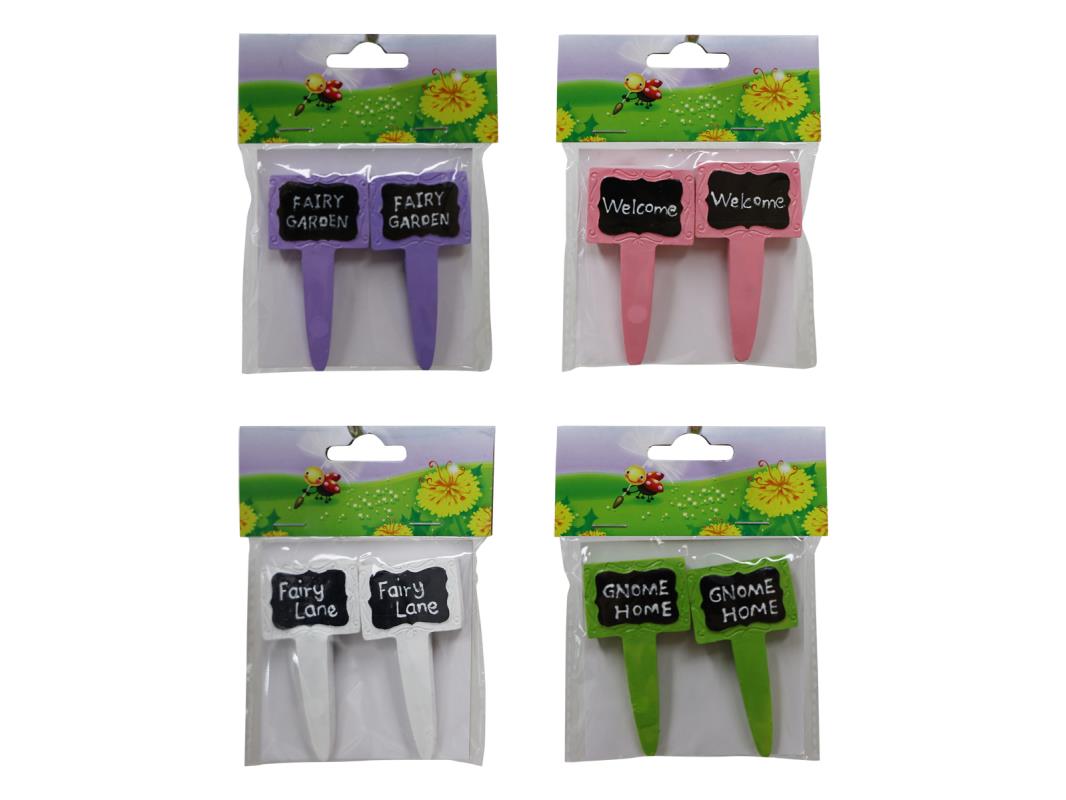 8cm Fairy Garden Stake with Wording 4 Asstd (Hang Sell Packaging)