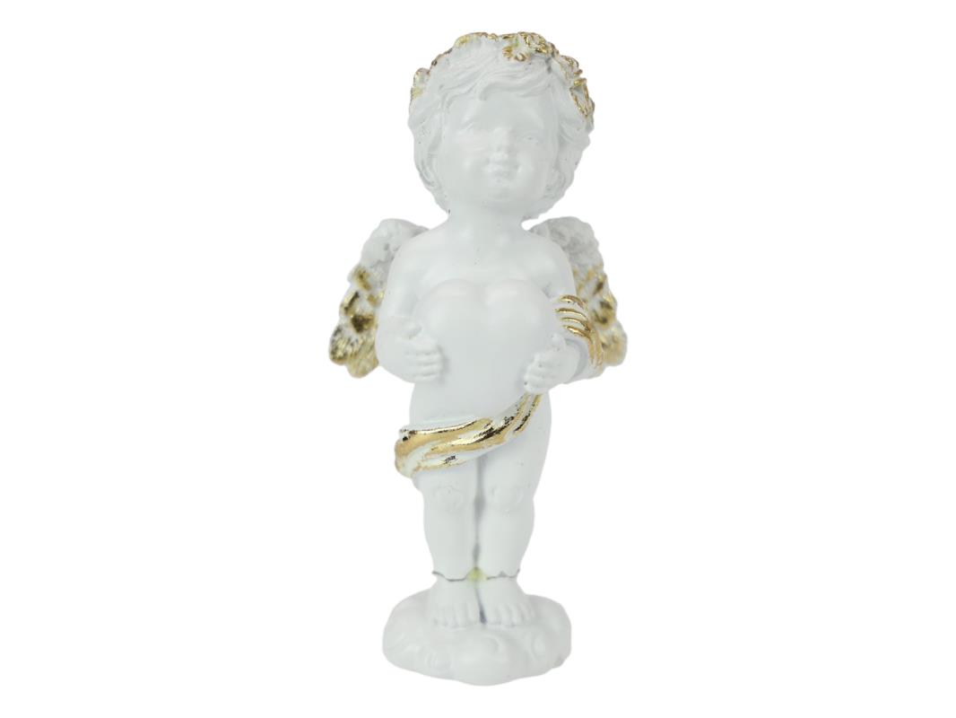 11cm Standing Cherub with Gold Glitter Finish 3 Asstd