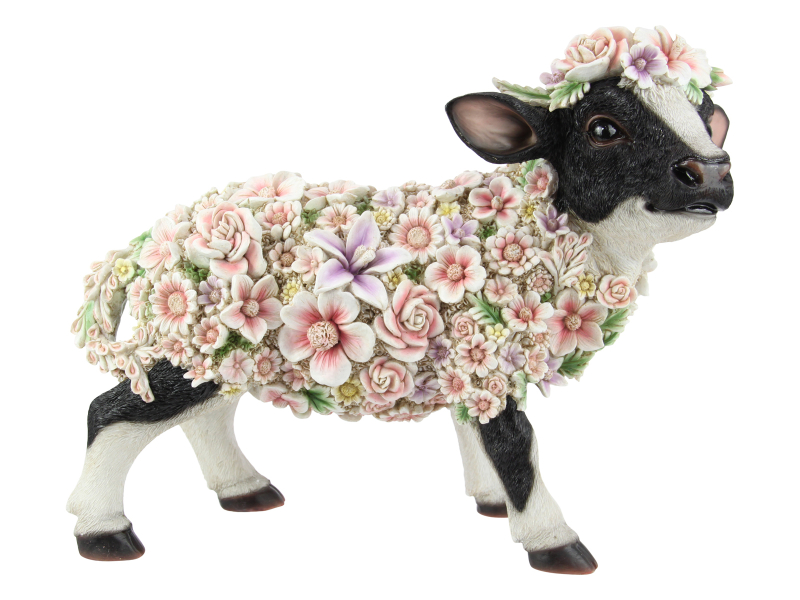 41cm Floral Baby Cow Calf