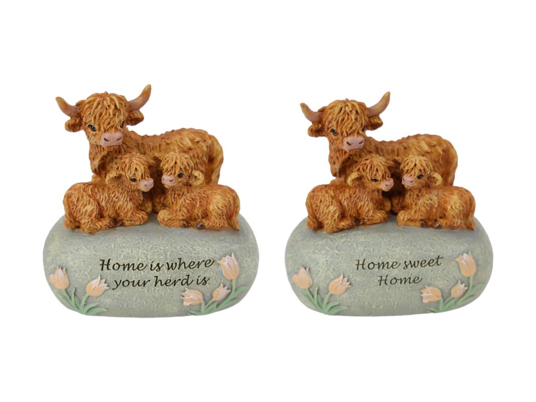 11cm Highland Cow on Inspirational Rock