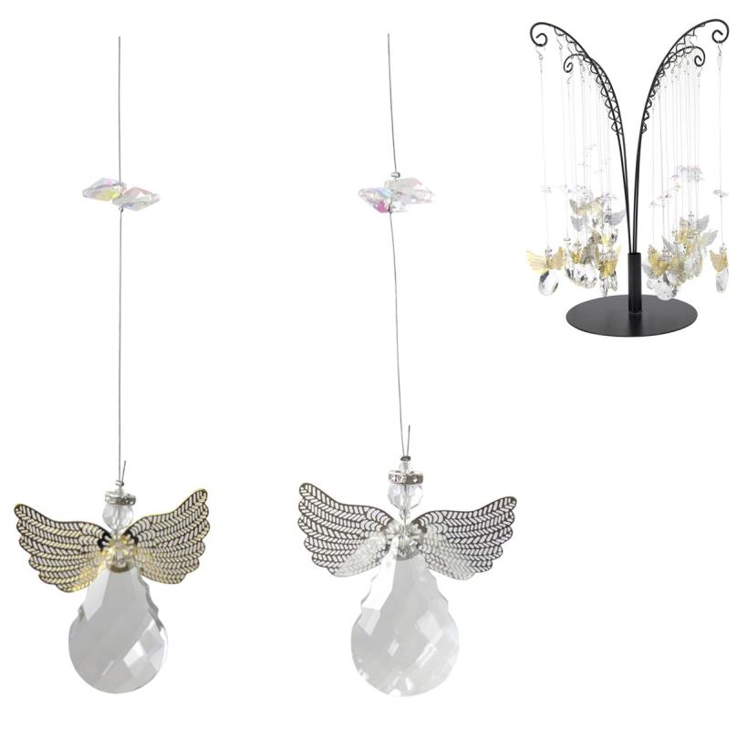 Crystal Angel Suncatcher Hanger 2 Asstd (24=Free Display)