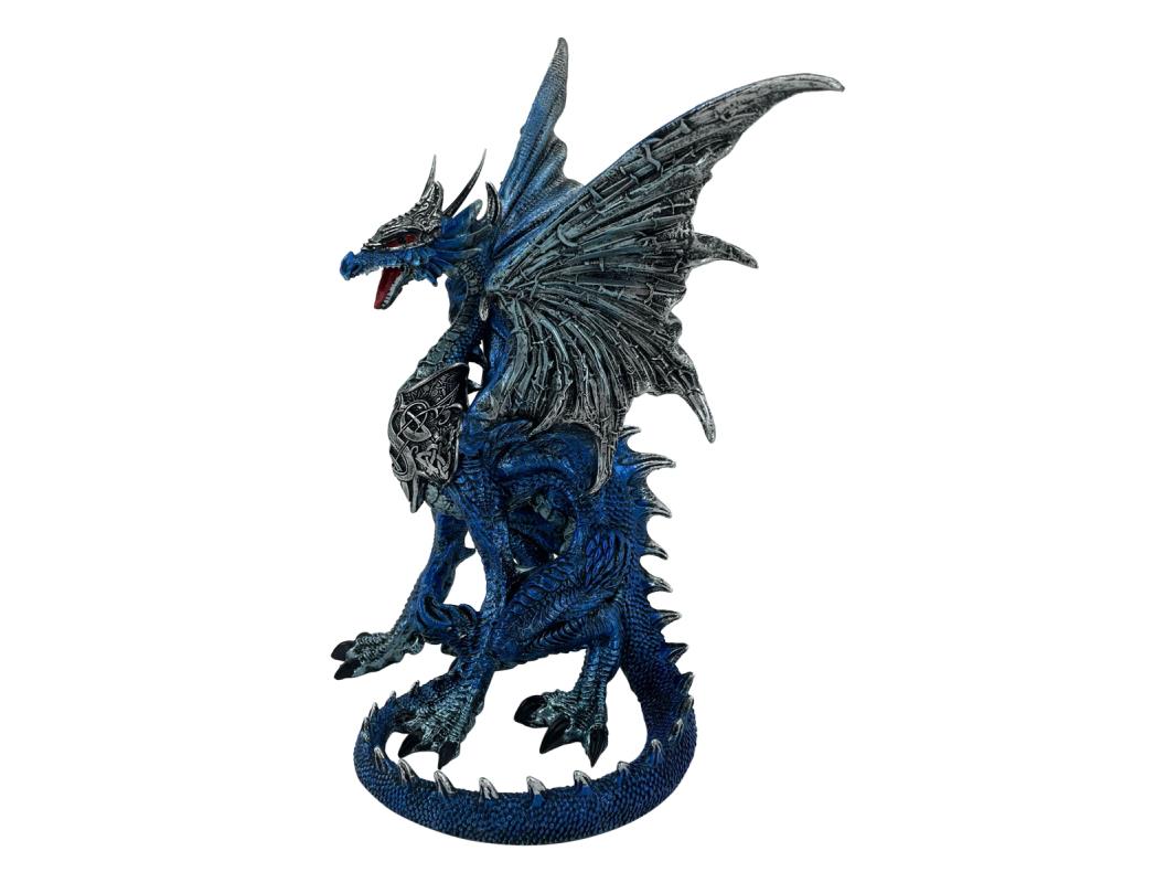 32cm Blue Warrior Dragon with Armor