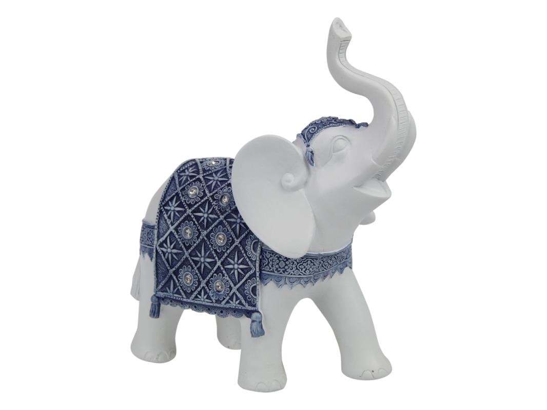 22cm Elephant in Blue & White Hamptons Design