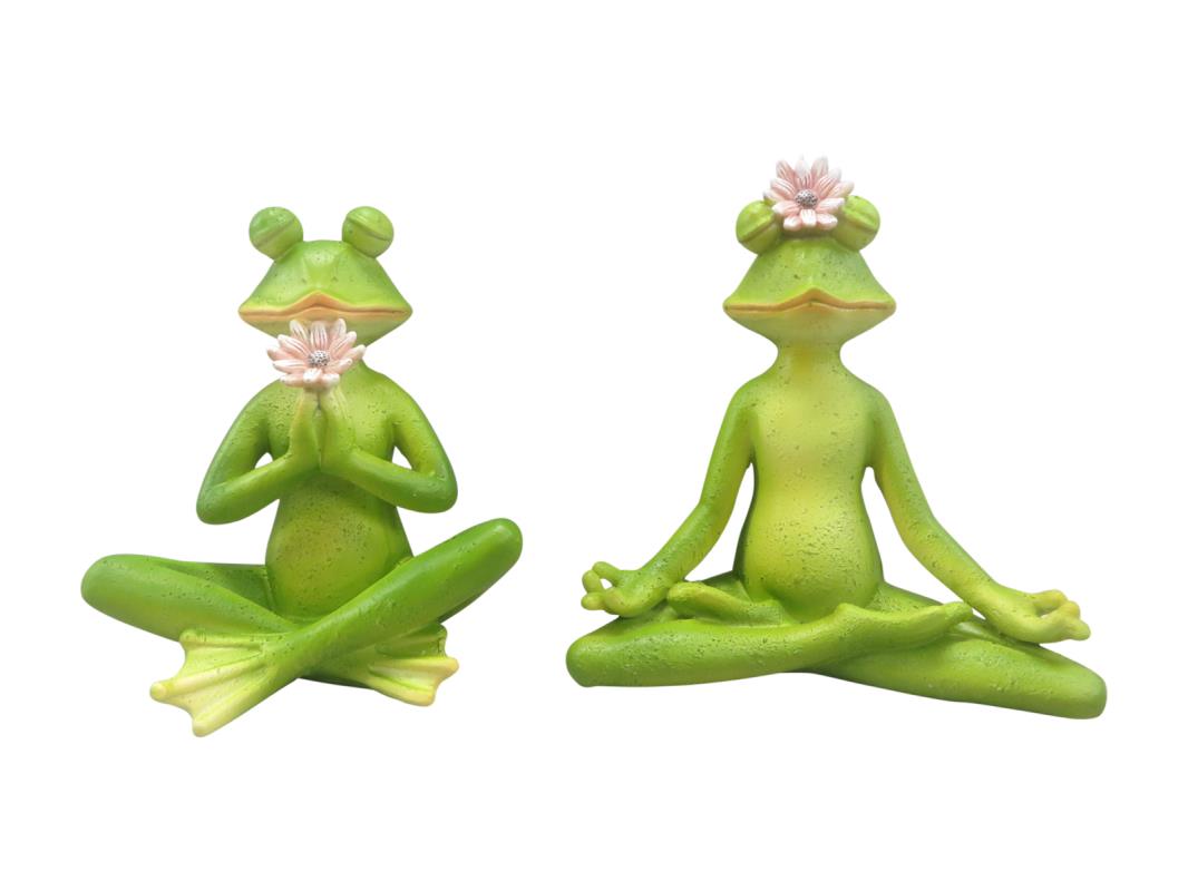 13cm Sitting Yoga Frog 2 Asstd