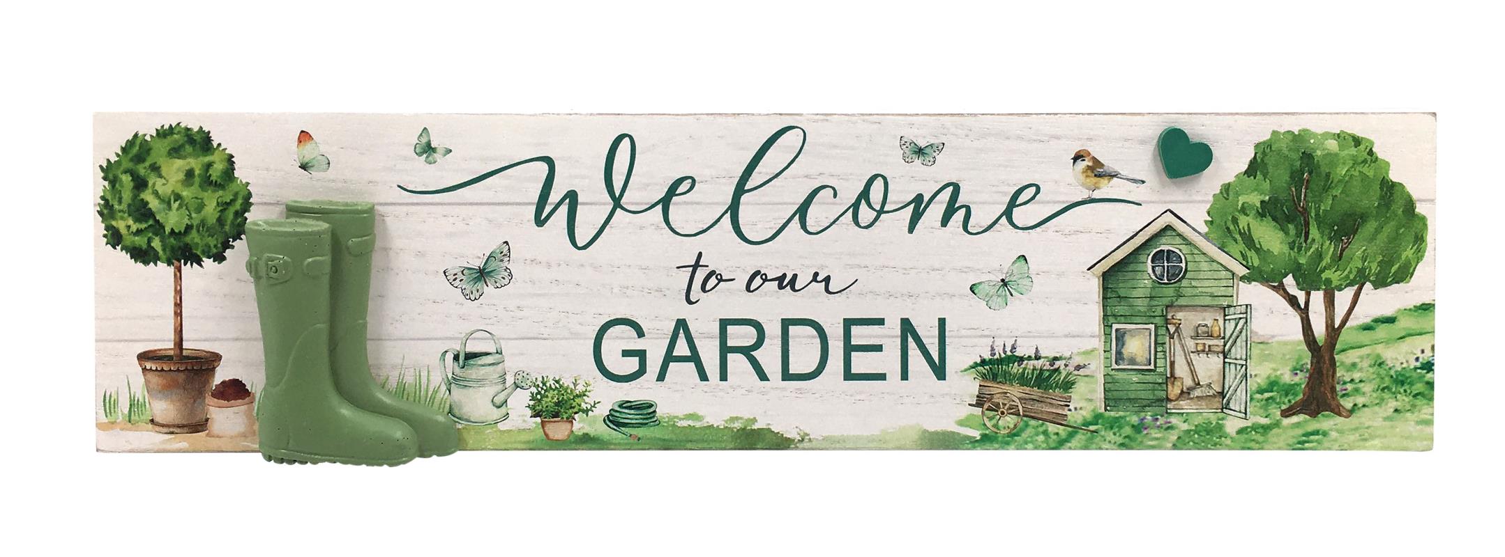 40cm Welcome to our Garden Plaque