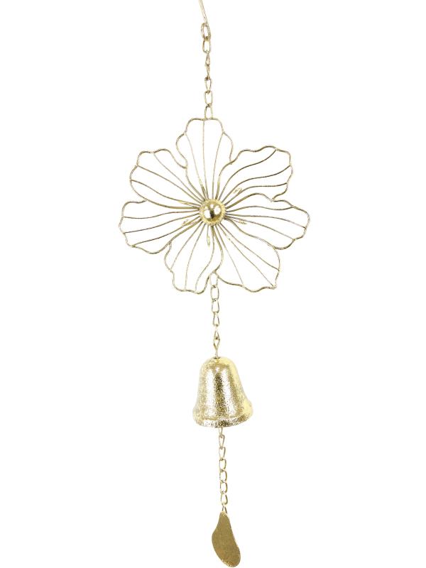 59cm Gold Leaf Flower with Bell