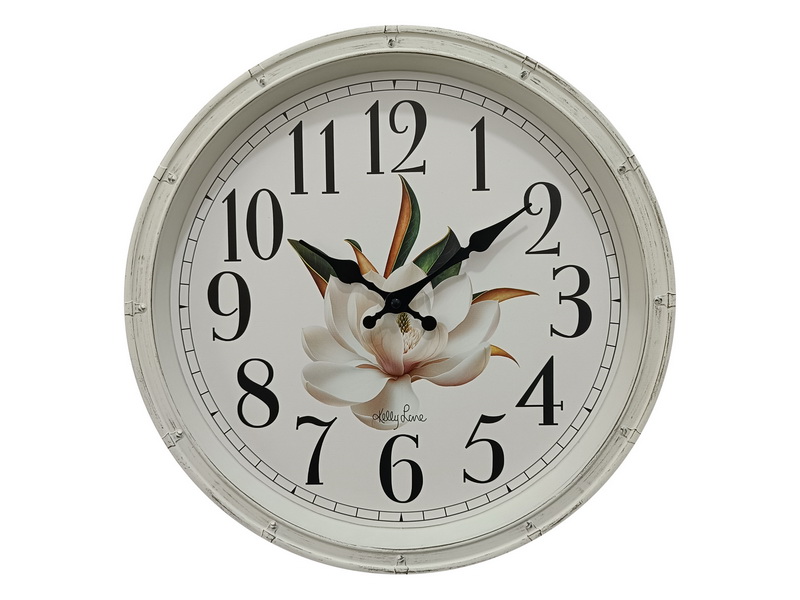 40cm Clock with Magnolia Design by Kelly Lane
