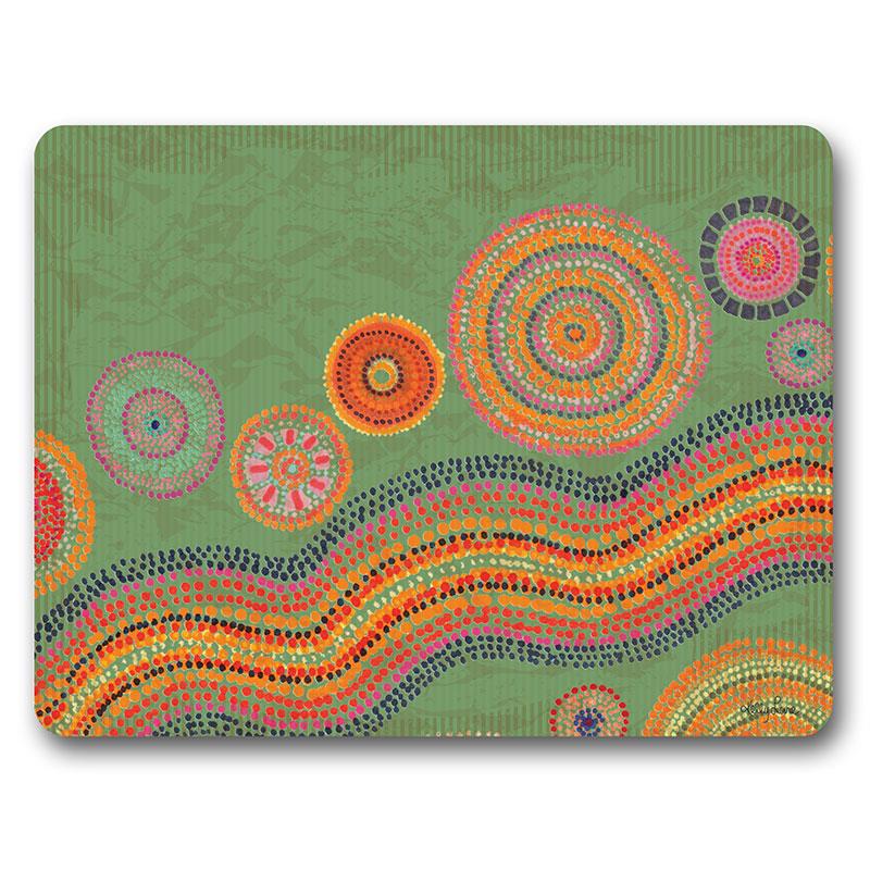 Set of 6 Green Spirit 29x22cm Placemat (Gfit Box) by Kelly Lane