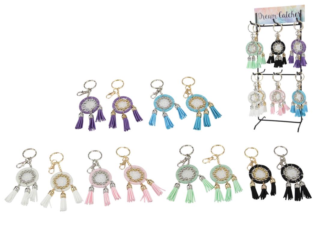 4cm Dream Catcher Key Ring with Tassel 12 Asstd (36=Free Display)