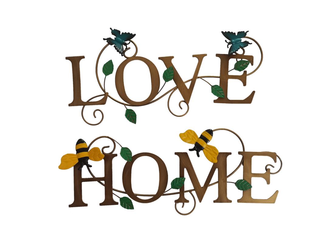 41cm Love/Home Wall Art Signs 2 Asstd