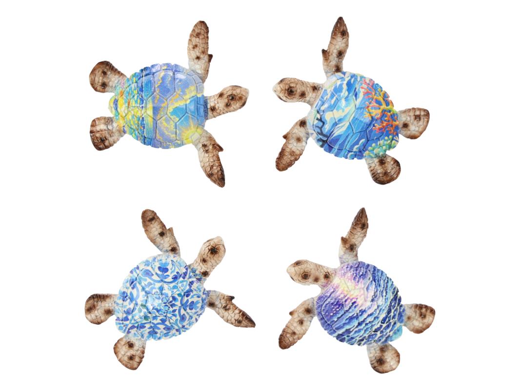 8cm Mosaic Turtle Magnet 4 Asstd