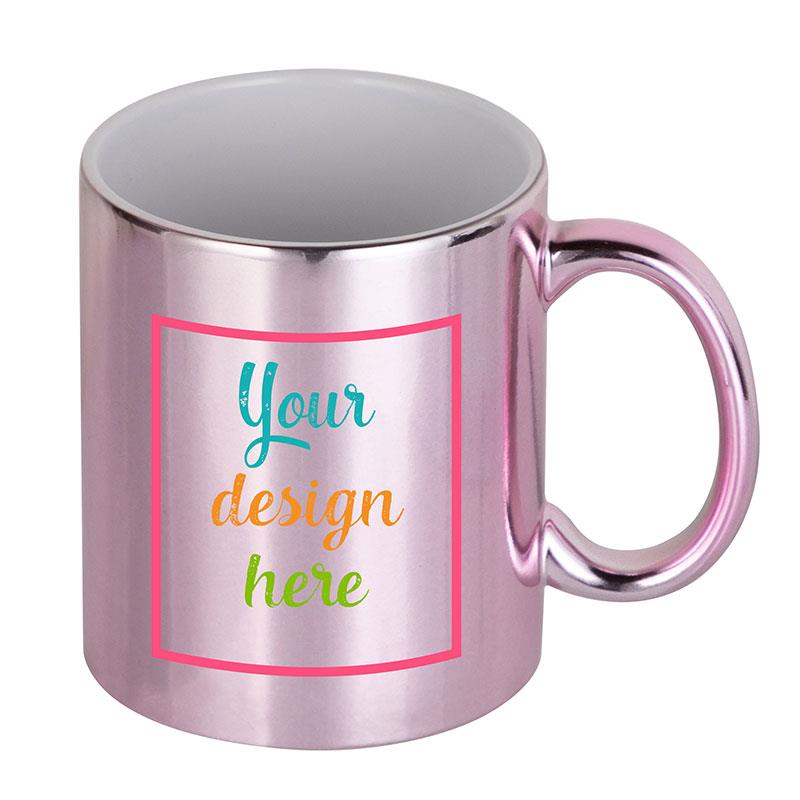 11oz Metallic Porcelain Mug BLANK with Custom Design "Insert Custom Print and Text"