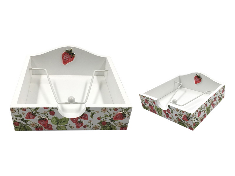 19cm Napkin Holder with Strawberry Design