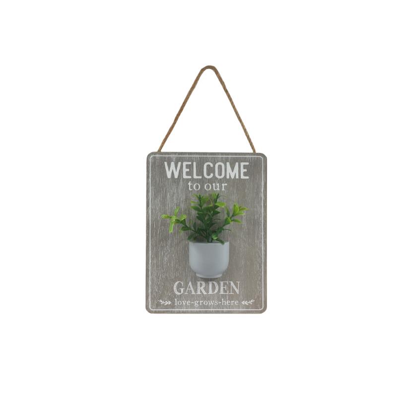 20cm Garden Welcome Hanging Plaque