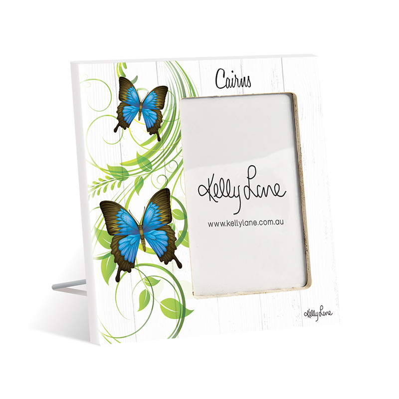 20x20cm (6x4" Photo) Portrait Photo Frame Butterfly by Kelly Lane