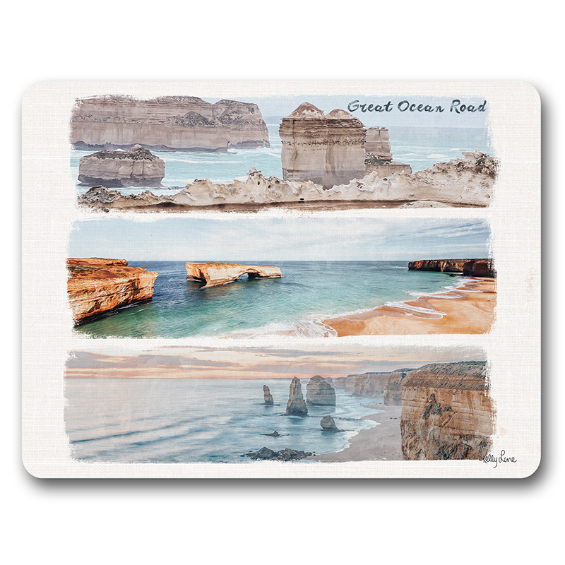 34x27cm Set of 6 Cork Placemat Great Ocean Road by Kelly Lane