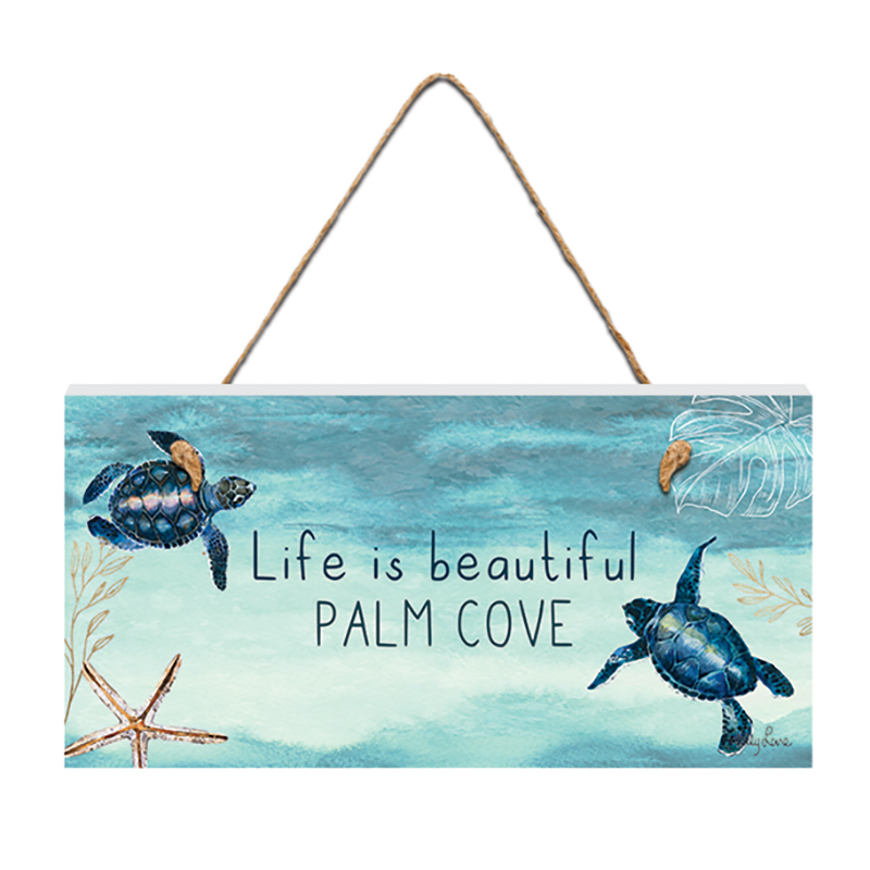 15x30cm Hanging MDF Plaque Turtle Cove by Kelly Lane