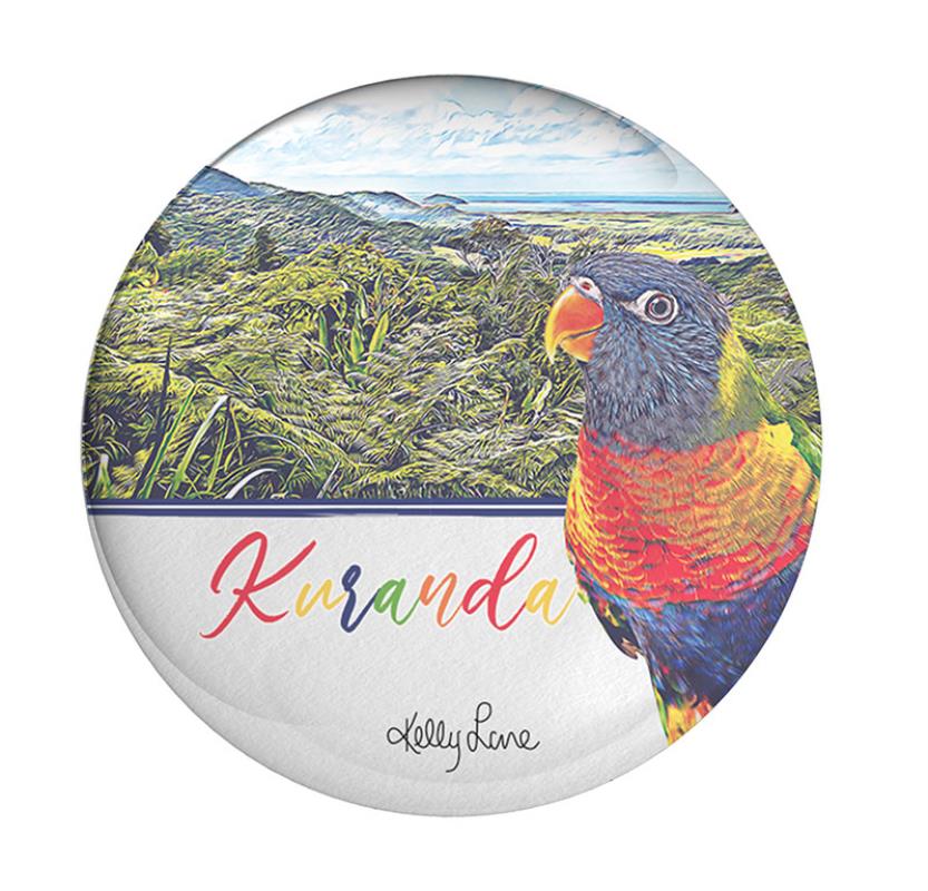 5Cm Glass Dome Magnet Lorikeet