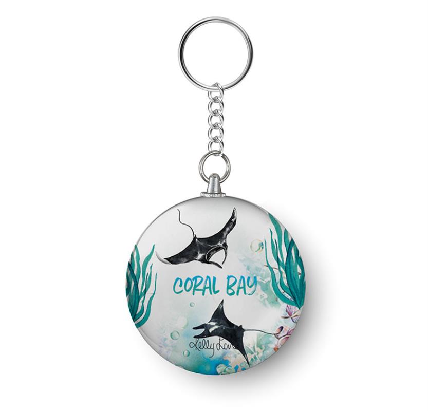 Double Sided Key Ring Manta Ray by Kelly Lane