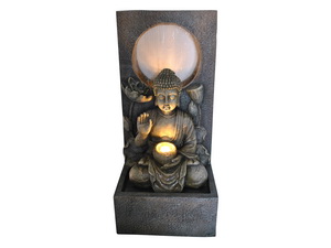 70cm Tranquil Buddha Waterfall Halo Fountain with Light