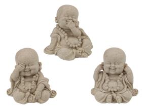 13cm Sitting Wise Buddha in Natural Finish