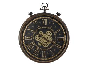 60cm Antique Time Piece Clock with Moving Cogs (Window Box)