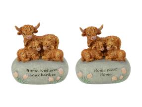 11cm Highland Cow on Inspirational Rock