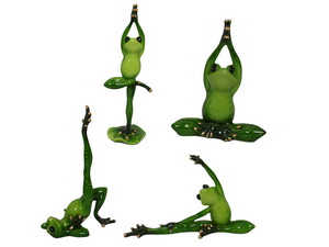 Green Marble Yoga Frog 4 Asstd