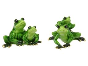 10cm Marble Hugging Frogs 2 Asstd