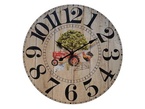 40cm Clock with Farmyard Tractor Design