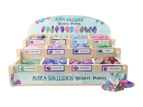 Dyed Quartz Unicorn Points Gemstone 12 Asstd (600=Free Wood Display Box)