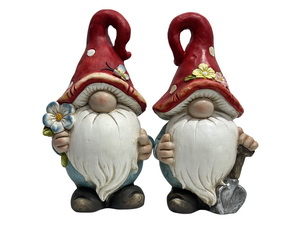 42cm Standing Garden Gnome 2 Asstd