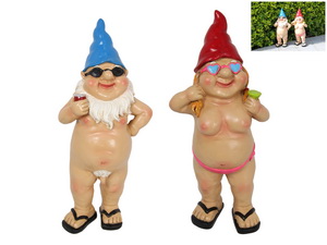 29cm Standing Naked Drinking Gnomes 2 Asstd