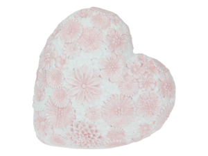 22cm Heart with Pastel Pink Flower