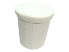 38cm White Fluffy Stool