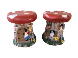 31x27cm Mushroom Gnome House Garden Stool