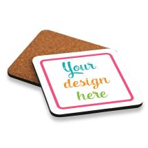 Set of 6 Cork Square Coaster 10x10cm  BLANK (Unbranded Gift Box) *Add custom design or text*