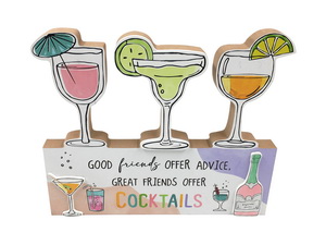 24cm Plaque with Inspirational Cocktail Design