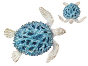 11cm Coral Finish Turtle with Glitter